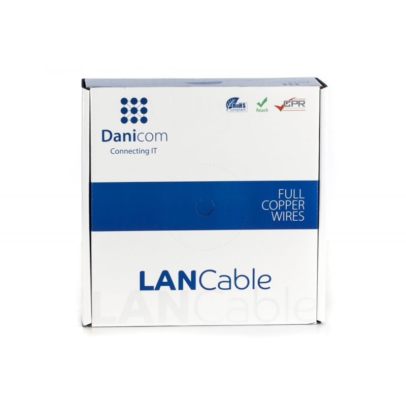 DANICOM CAT6A S/FTP 50m kabel op rol stug -  LSZH (Eca)