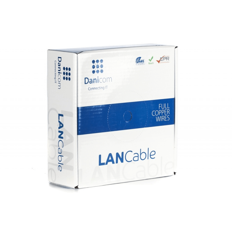 DANICOM CAT6A U/UTP 50m kabel op rol stug -  LSZH (Eca)