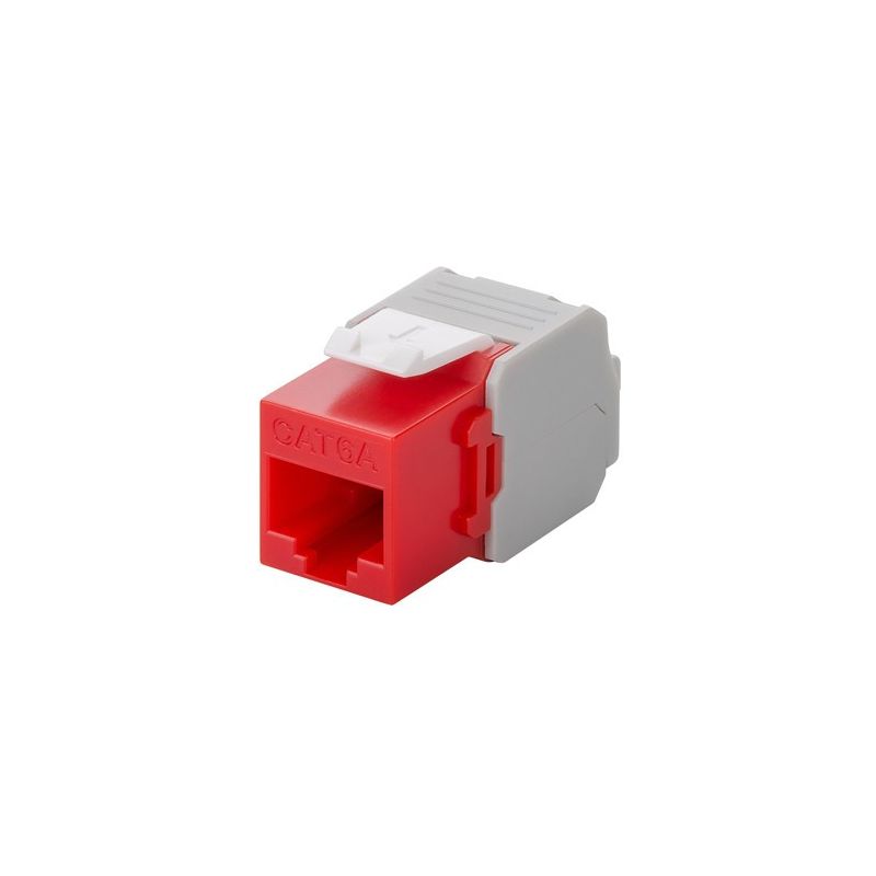 CAT6a UTP Keystone Connector - LSA - Rood