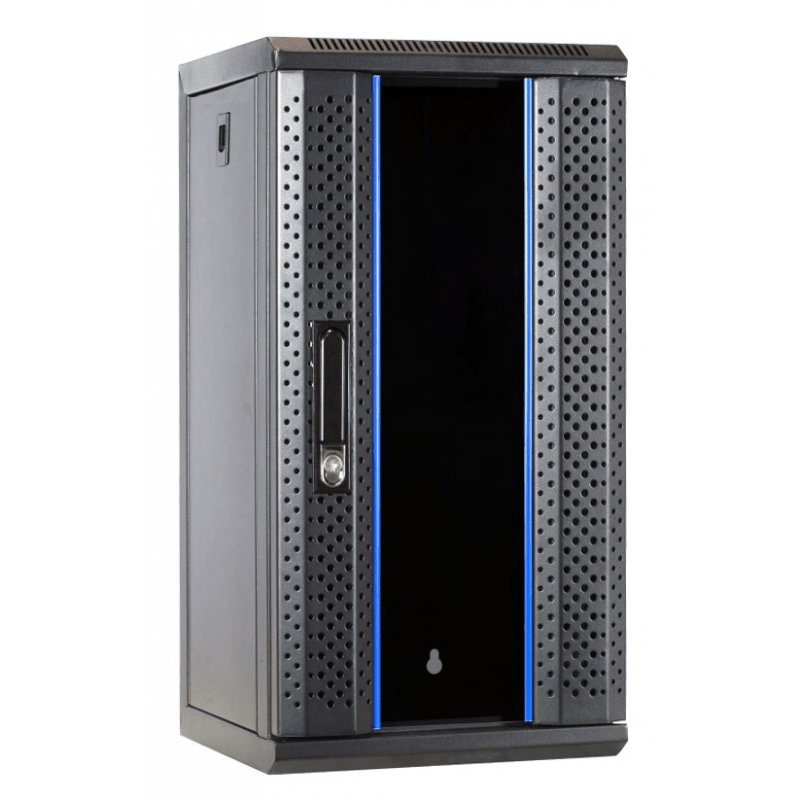 10 inch 12U Patchkast met glazen deur 370x450x618mm (BxDxH)