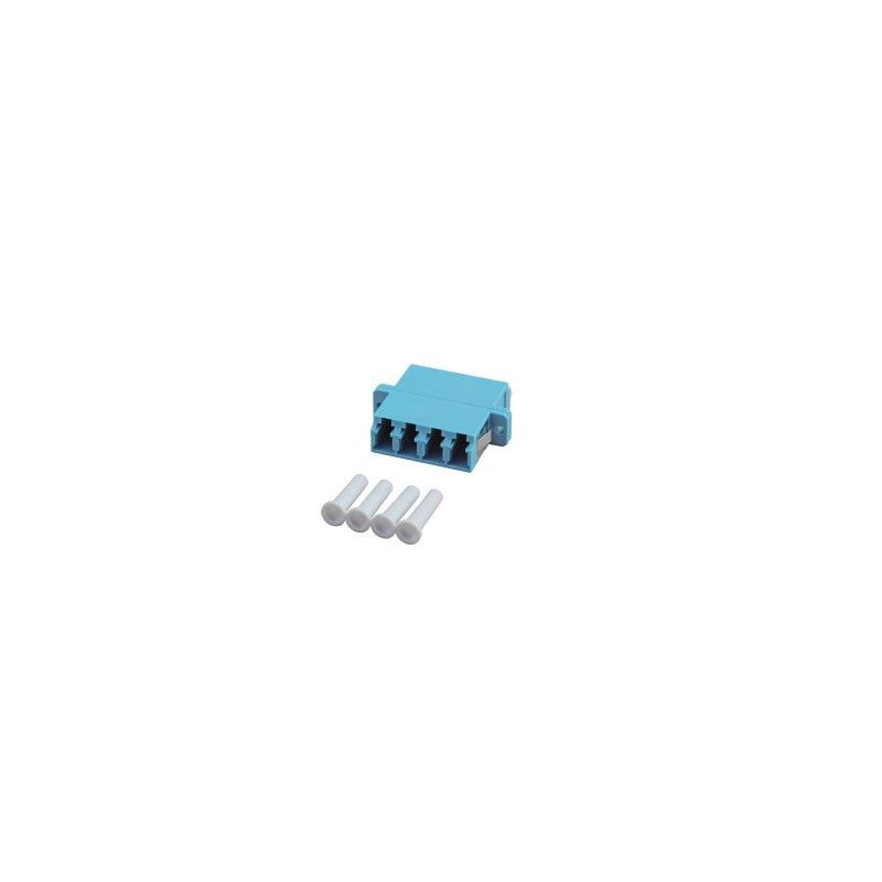 Multimode koppeling 4-voudig LC-LC quad turquise