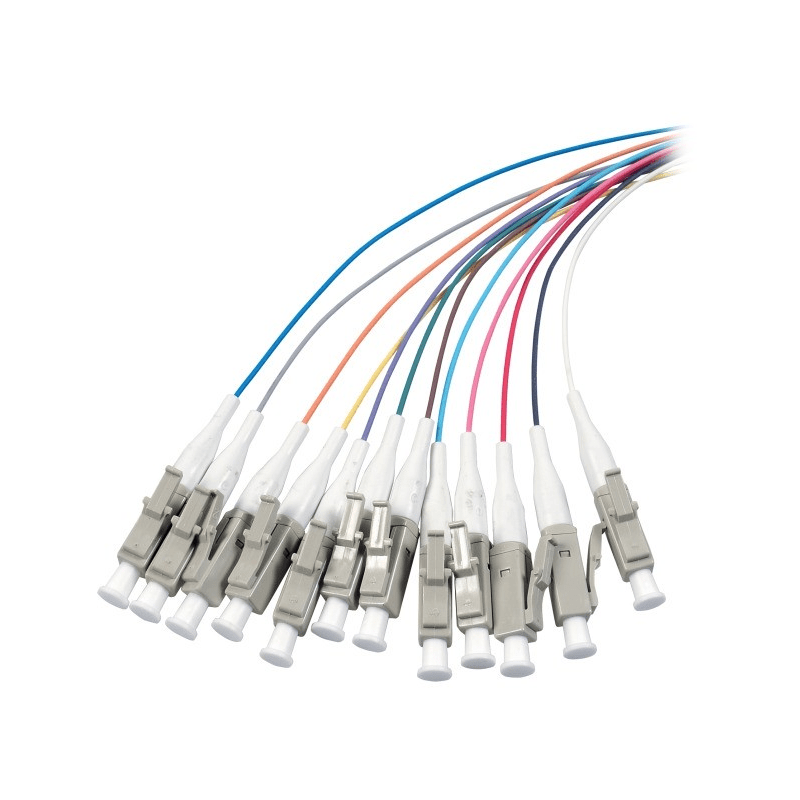 OS2 glasvezel pigtail gekleurde set LC/PC - 12 stuks