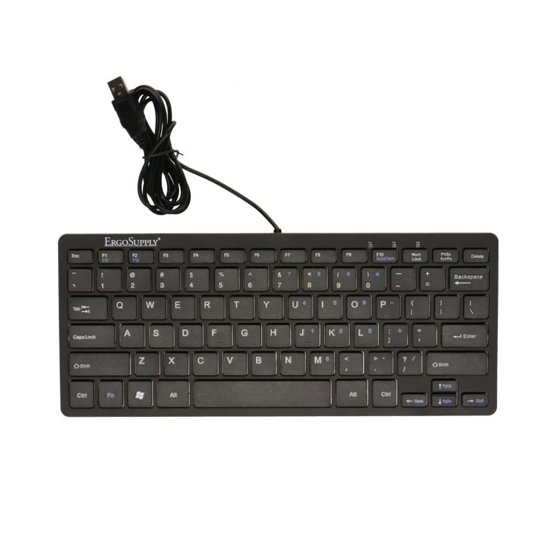 Mini toetsenbord USB, USA/Nordic-layout, zwart, voor 19 inch kasten