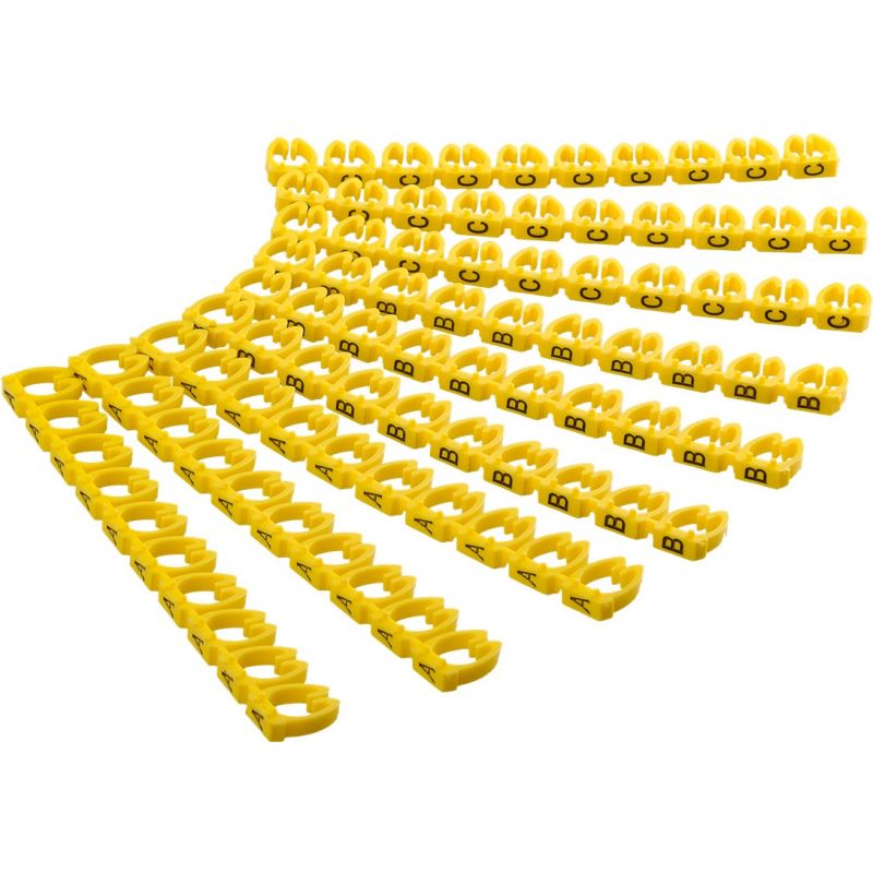 Set van 90 stuks kabelmarkering, 30 van elke letter (A-C)